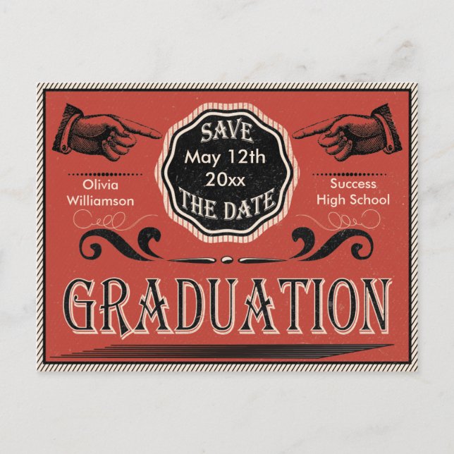 Carte Postale Sauvegarder la date de la remise des diplômes de l (Devant)