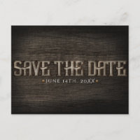 Sauvegarder la date Engagement occidental en bois 