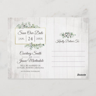 Carte Postale Sauvegarder la date Mariage Coton du Sud 3-Photo