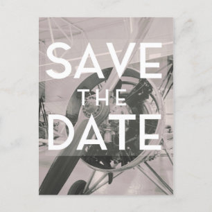 Carte Postale Sauver la date avion Prop