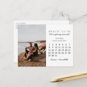 Carte Postale Sauver la date Calendrier d'octobre 2023 Mois mode