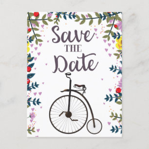 Carte Postale Sauver la date Penny Farthing
