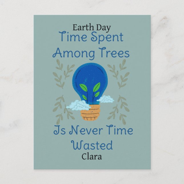 Carte Postale sauver notre terre, jour des terres, aimer la terr (Devant)