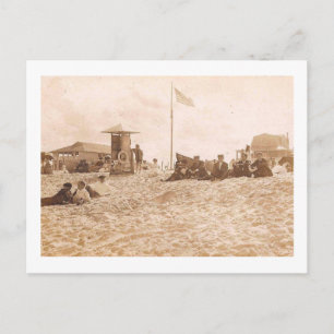 Carte Postale Sauveteur, Harvey Cedars, New Jersey Vintage