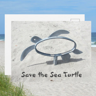 Carte Postale Sauvez le Jour des terres des tortues marines