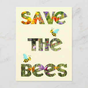 Carte Postale Sauvez les abeilles (anglais)