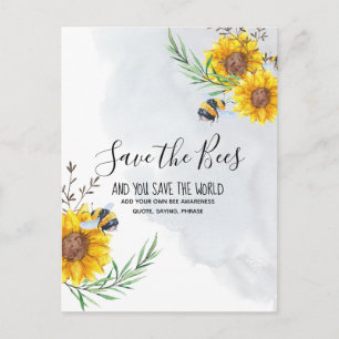 Carte Postale Sauvez Les Abeilles Et Vous Sauvez Le Monde Person
