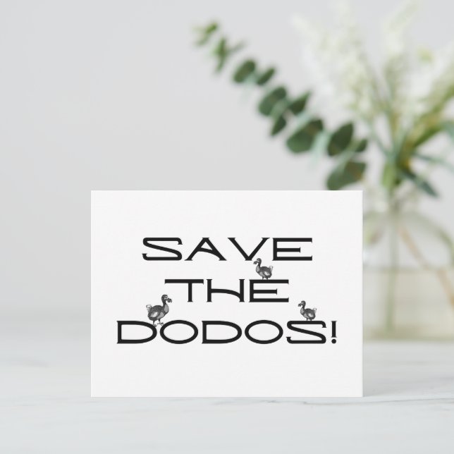 Carte Postale SAUVEZ LES DODOS ! Citation drôle (Debout devant)