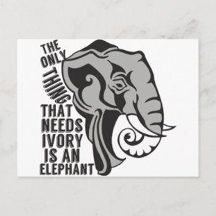 Carte Postale Sauvez les éléphants Interdire la chasse au trophé