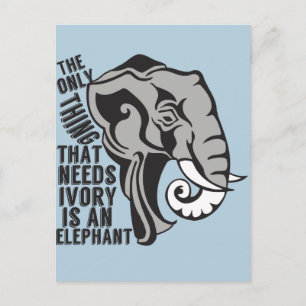 Carte Postale Sauvez les éléphants Interdire la chasse au trophé