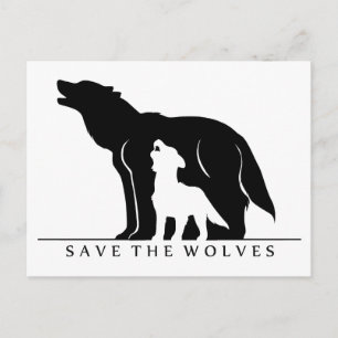 Carte Postale Sauvez les loups (ver blanc).