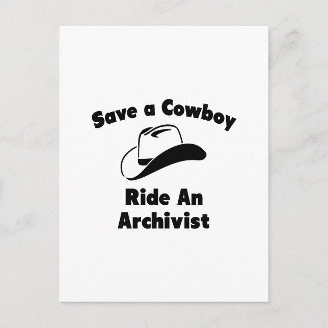 Carte Postale Sauvez un Cowboy .. Monter à bord d'un archiviste (Devant)