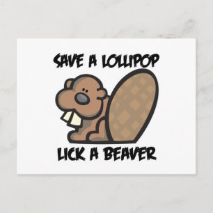 Carte Postale Sauvez une Lollipop Lick a Beaver