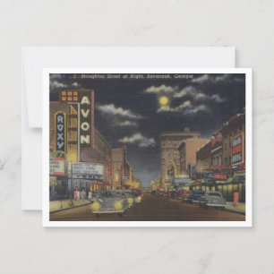 Carte Postale Savannah GA, Broughton St, 1940 Vue