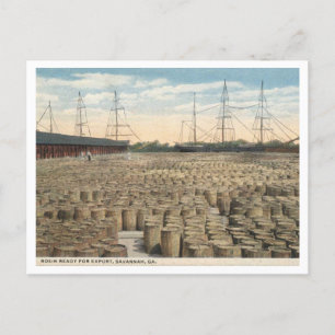 Carte Postale Savannah GA, Docks, 1917 Inspiré Vintage