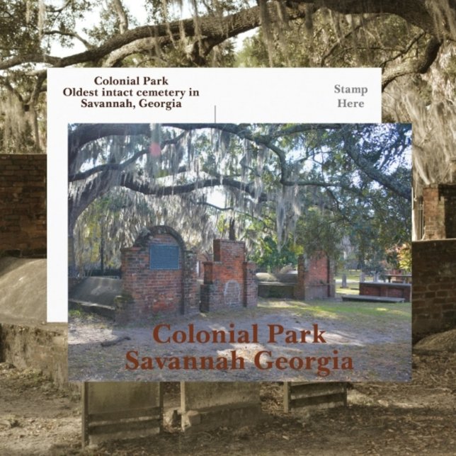 Carte Postale Savannah Georgia Colonial Park Photographie (Créateur téléchargé)