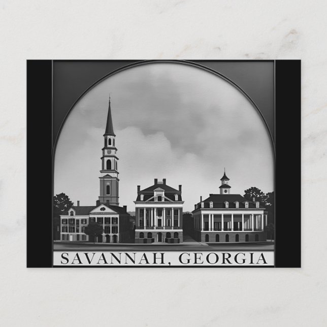 Carte Postale Savannah Georgia Skyline | Savannah Cityscape (Devant)