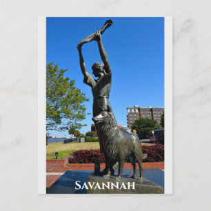 Carte Postale Savannah Georgia Waving Girl Statue Voyage Photo