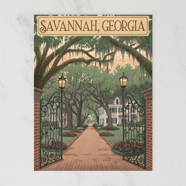 Carte Postale Savannah, Géorgie (Créateur téléchargé)