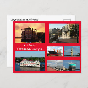 Carte postale Savannah, Géorgie Holiday