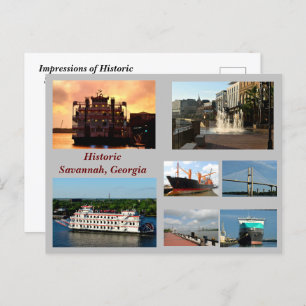 Carte postale Savannah, Géorgie Holiday