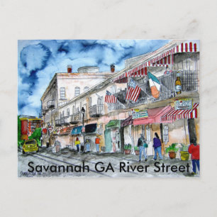 Carte Postale savannah_river_street_painting, Savannah GA Riv...