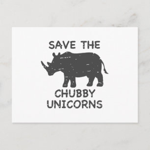 Carte Postale Save the chubby unicorns - choose background color
