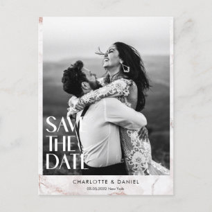 Carte Postale Save the date! Marbre moderne 1 photo