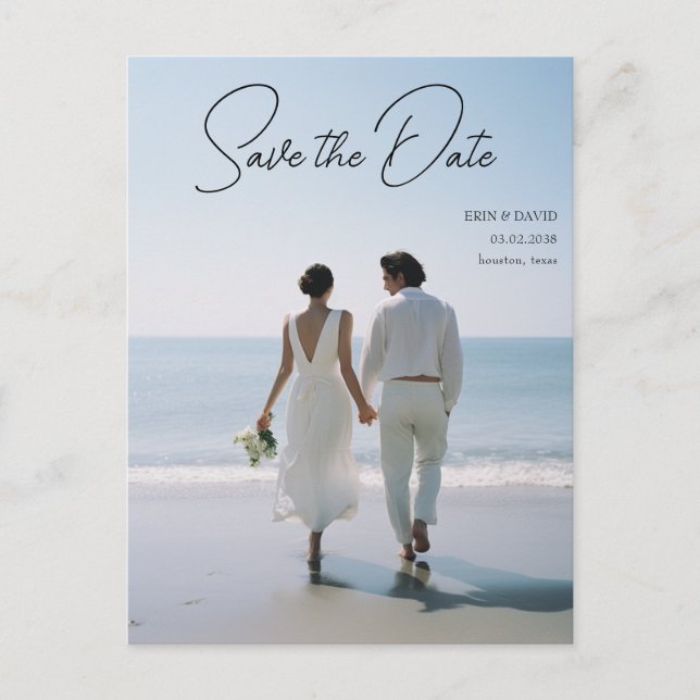 Carte Postale Save the date! Marbre moderne 1 photo (Devant)
