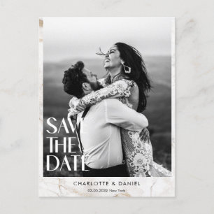 Carte Postale Save the date! Marbre moderne 1 photo