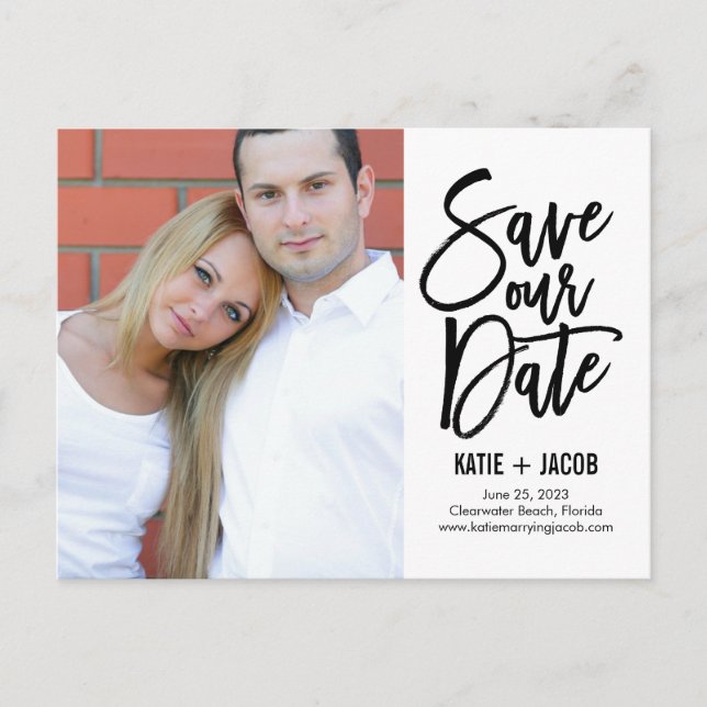 Carte postale "Save The Date" Moderne aux finition (Devant)