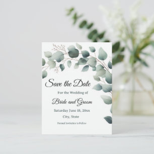 Carte postale "Save the Date" simple pour mariage 