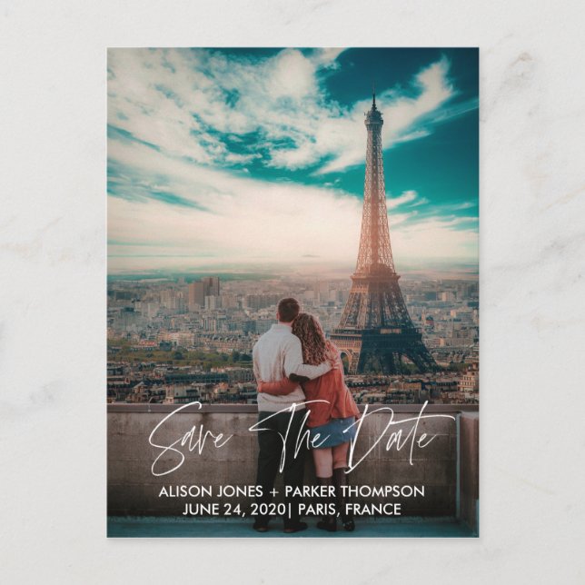 Carte Postale Save the date | Typographie élégante (Devant)