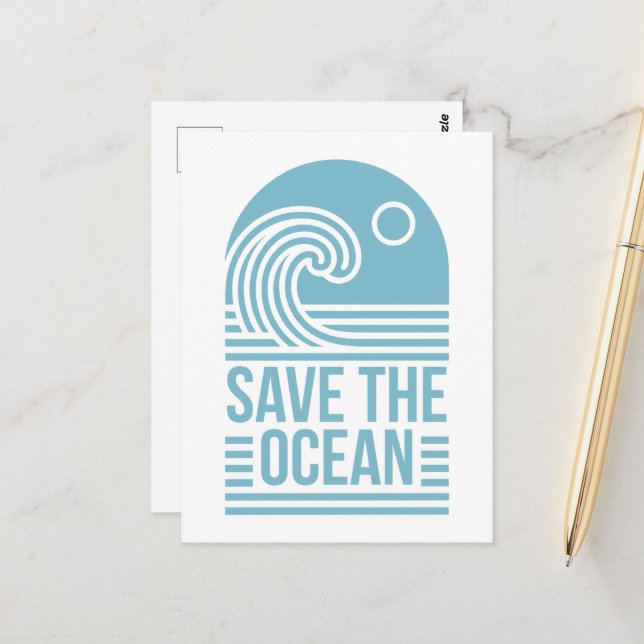 Carte Postale Save the ocean activist quotes aesthetic (Devant/Arrière en situation)