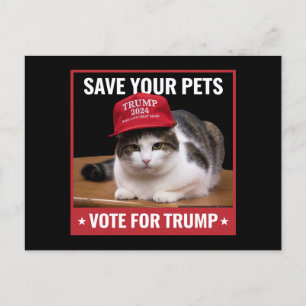 Carte Postale Save Your Pets Vote for Trump US Election Citation