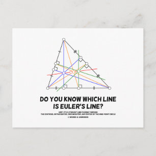 Carte Postale Savez-vous quelle ligne est la ligne d'Euler ? (Gé