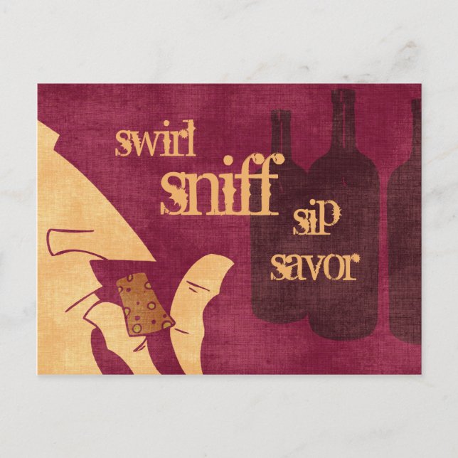 Carte postale Savoring de vin (Devant)