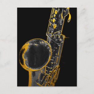 Carte Postale Sax en or