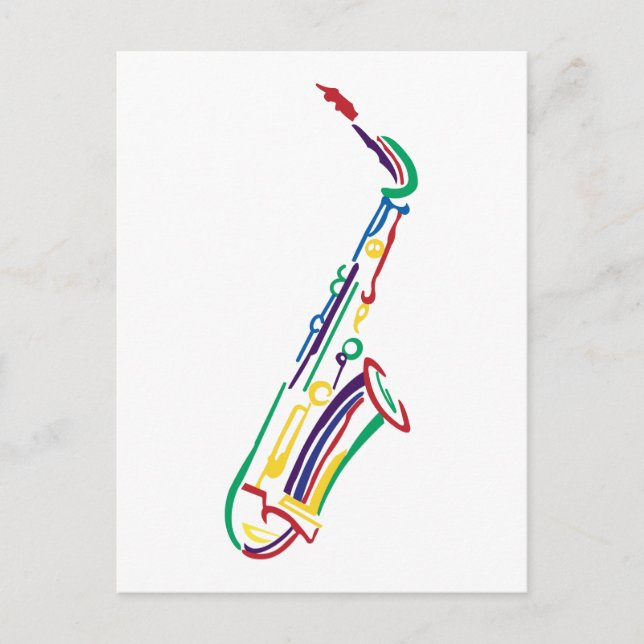 Carte Postale Saxophone (Devant)