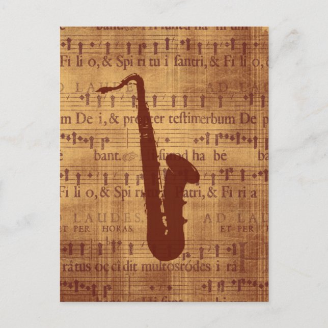 Carte Postale Saxophone antique (Devant)