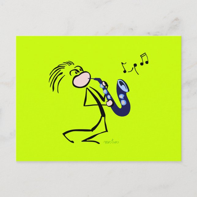 Carte Postale Saxophoniste de jazz (Devant)