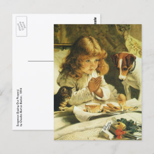 Carte Postale Saying Our Prayers, Suspense Charles Burton Barber