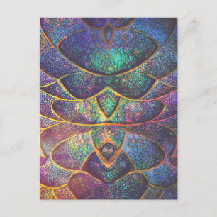 Carte Postale Scales de dragons Abstraits de Whimsical Cool Frac