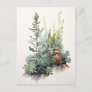 Carte Postale Scandi Succulents - Poster d'aquarelle numérique