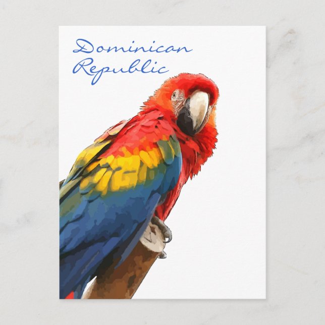 Carte postale Scarlet Macaw République Dominicaine (Devant)