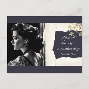Carte Postale Scarlett O'Hara & Citation Belle Portrait Postcar