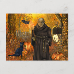 Carte Postale Scary Halloween Postcard with Frankenstein