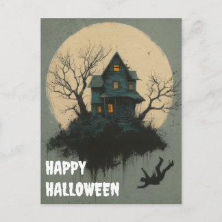 Carte Postale Scary Halloween Pumpkin Witch Scary Night