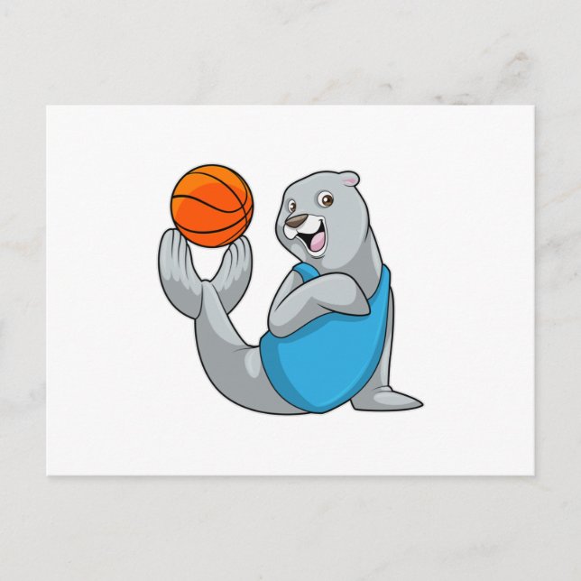 Carte Postale Sceau à Basketball Sports (Devant)