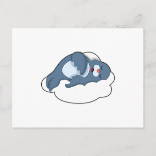 Carte Postale Sceau à dormir sur le nuage